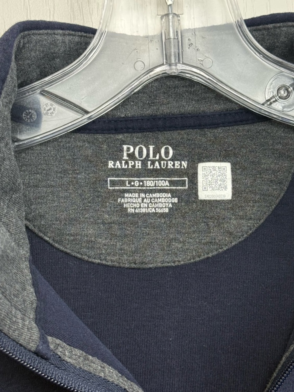 SOLD Polo Ralph Lauren Luxury Jersey Quarter-Zip Pullover Size Large Navy Blue - Picture 10 of 11